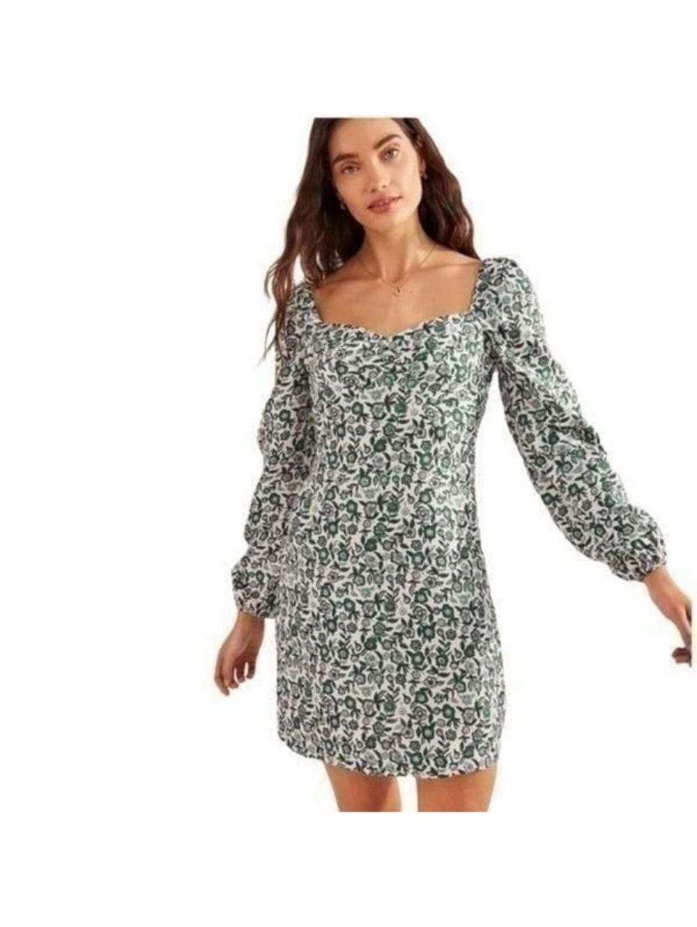 New! Boden Pansy Bloom Bottle Green Floral Dress Sz 8